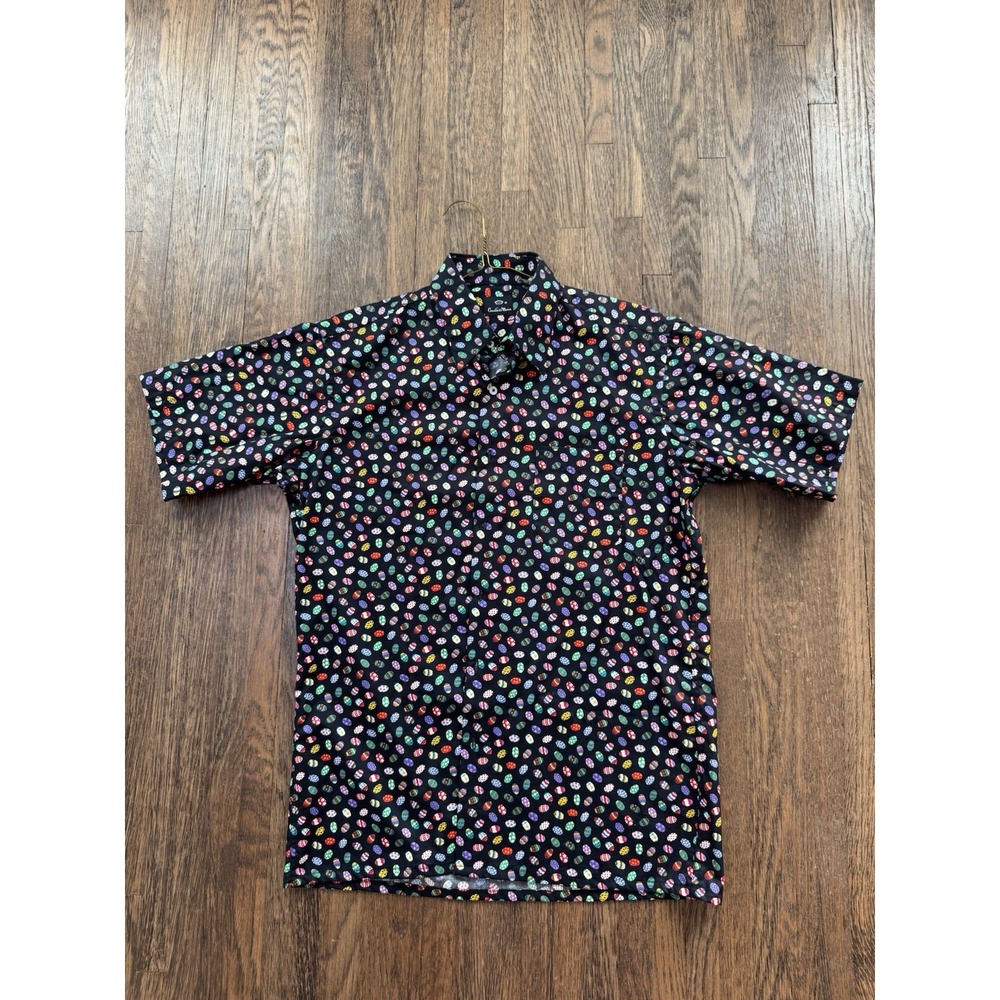 Vintage Countess Mara Easter Egg Print Shirt Men's Medium M Short Sleeve Cotton